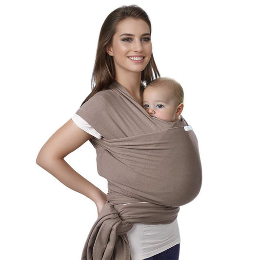 écharpe de portage bébé douce couleur brune
