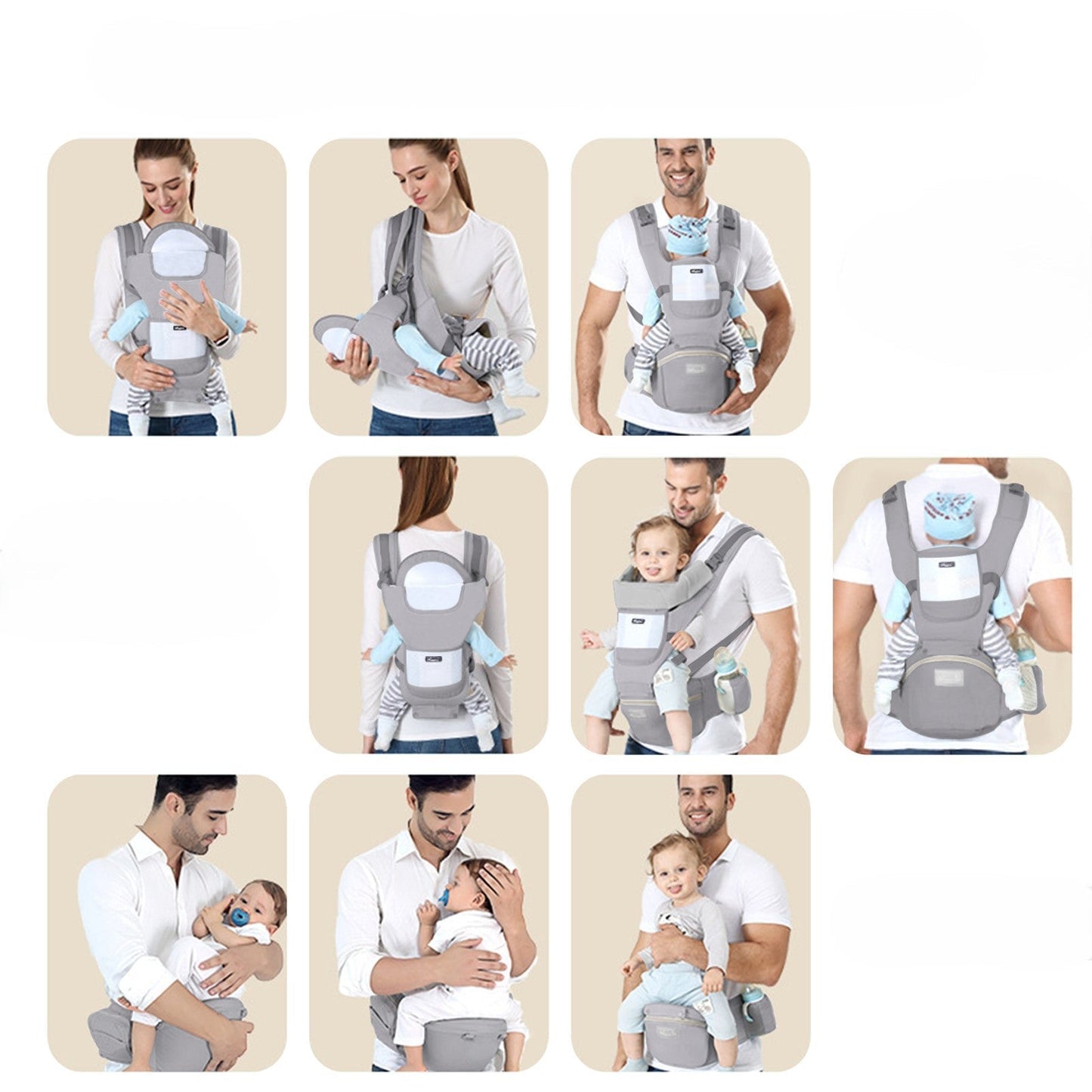 Porte bébé Azeekoom™ plusieurs manières de portage