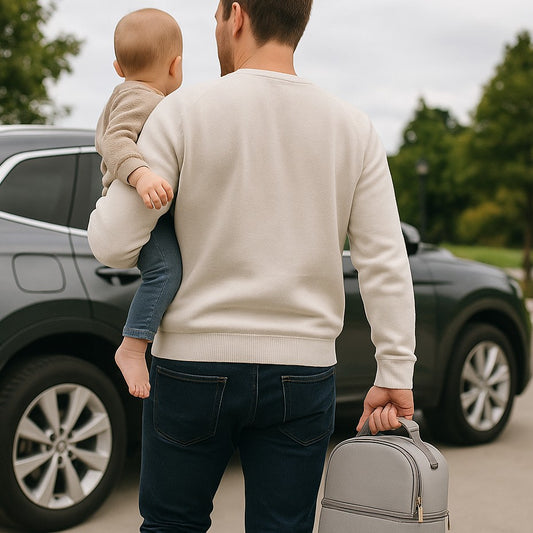 sac a langer bebe Easyride™ tenu par papa