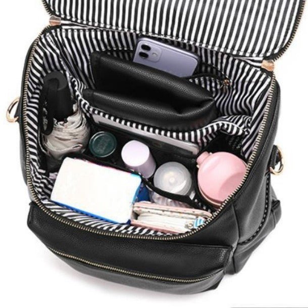 sac a langer cuir synthétique noir vue intérieure