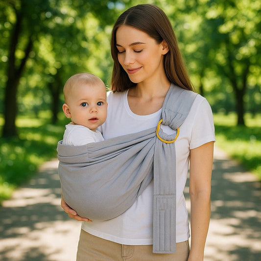 sling bebe confort avec bébé sur la hanche de maman