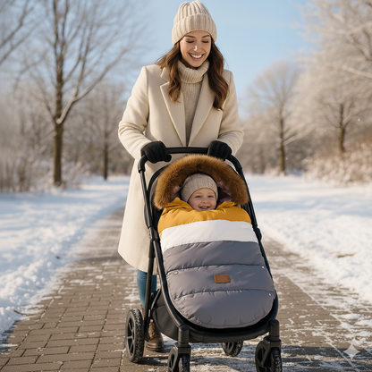 chanceliere bebe cocon thermique douillet montrant bébé heureux