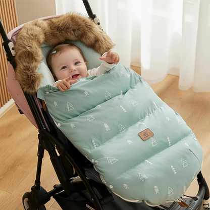 chanceliere bebe Footmuff™ cocon de chaleur motif triangle vert