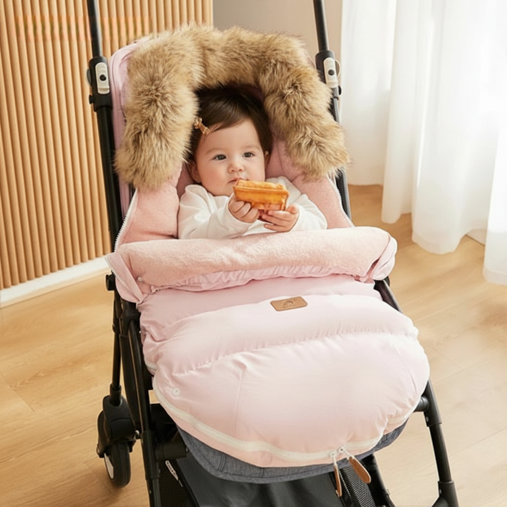 chanceliere bebe ultra-chaude et douillette couleur rose tendresse