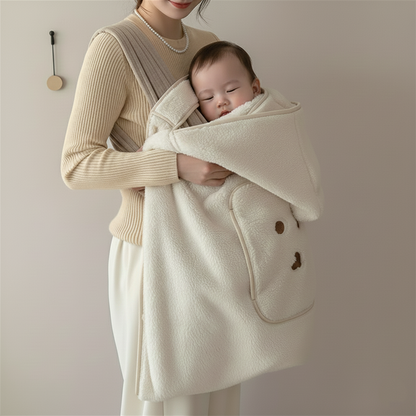 Couverture de portage polaire ultra-douce avec bébé confortablement endormie