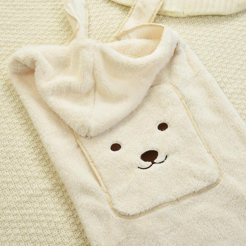 Couverture de portage polaire ultra-douce couleur ourson crème