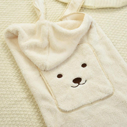 Couverture de portage polaire ultra-douce couleur ourson crème