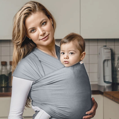 écharpe de portage bébé couleur grise 