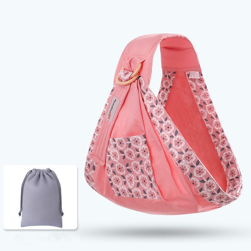 echarpe portage de couleur rose avec motif de fleurs