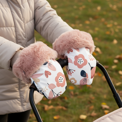 moufle poussette chaude et réconfortante motif fleurs douces