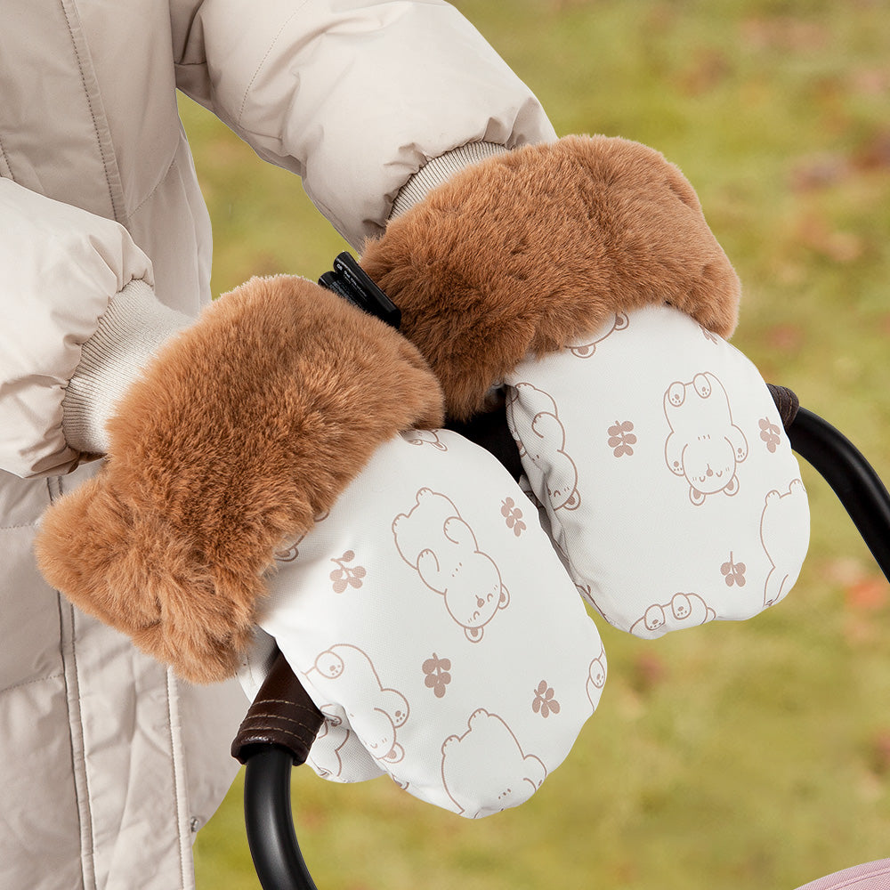 moufle poussette chaude et réconfortante motif petits oursons