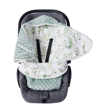 nid d'ange cocon hivernal motif feuilles vertes