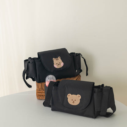 organisateur de poussette motif ourson et écureuil
