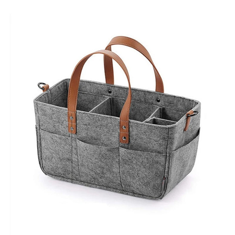 organisateur pour poussette style panier de rangement gris foncé
