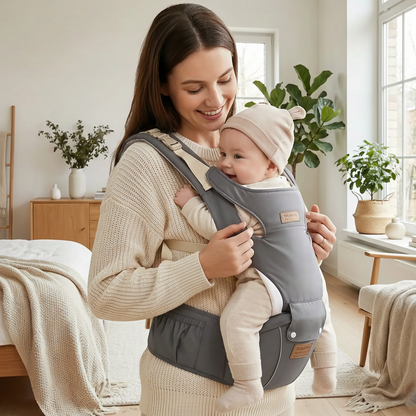 PORTE BEBE 3-en-1 Confort Plus avec bébé heureux