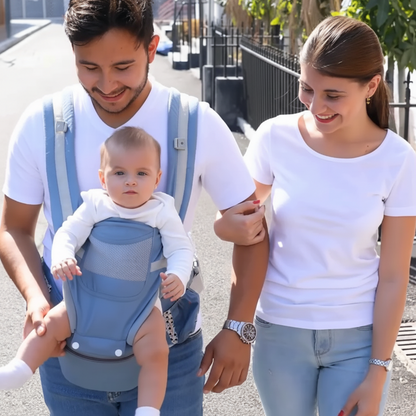 porte bebe Bliss™ ergonomique illustrant papa et maman promenant bébé