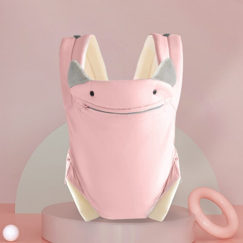 Porte bébé avec capuche coupe-vent intégrée rose poudré