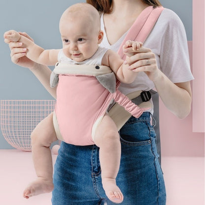 Porte bébé avec capuche coupe-vent intégrée rose