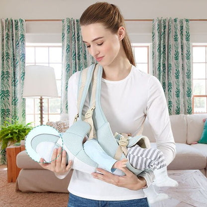 porte bébé Azeekoom™ avec bébé couché sur appui-tête confortable