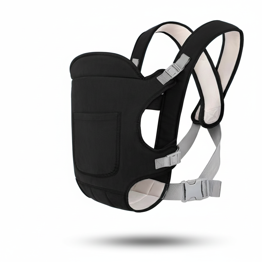 PORTE BEBE Ergonomique 4 Positions Confort couleur noir intemporel