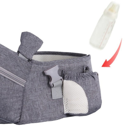 porte bebe gris compartiment extérieur pour biberon