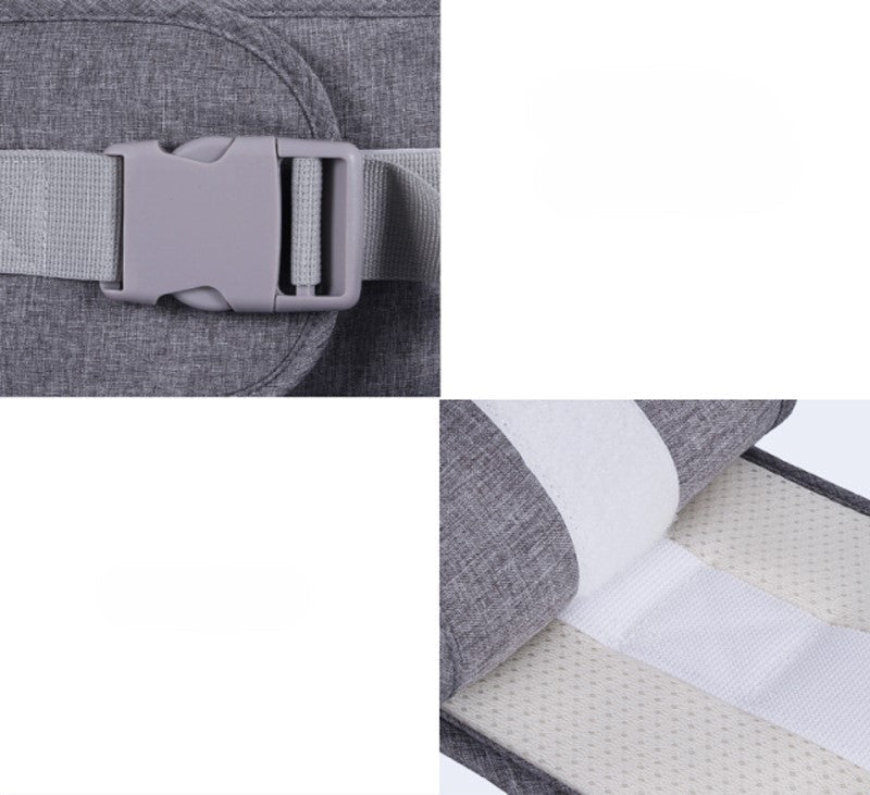porte bebe gris velcro résistant et boucle de sécurité robuste