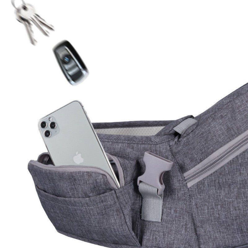 porte bebe gris poche intime avec fermeture éclair