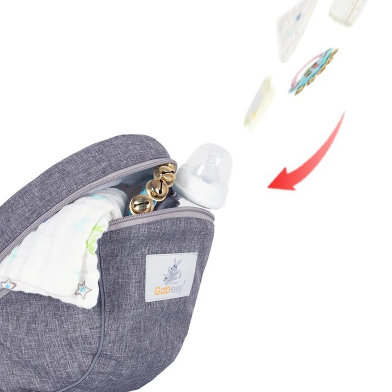 porte bebe gris Gabesy™ rangement de grande capacité