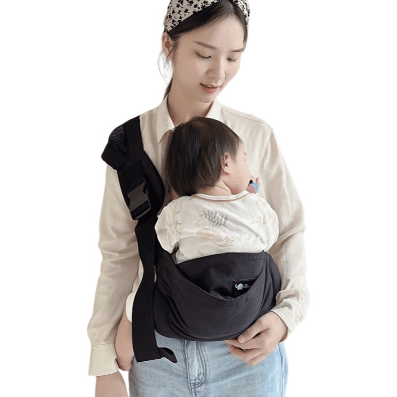 porte bébé physiologique motif uni noir