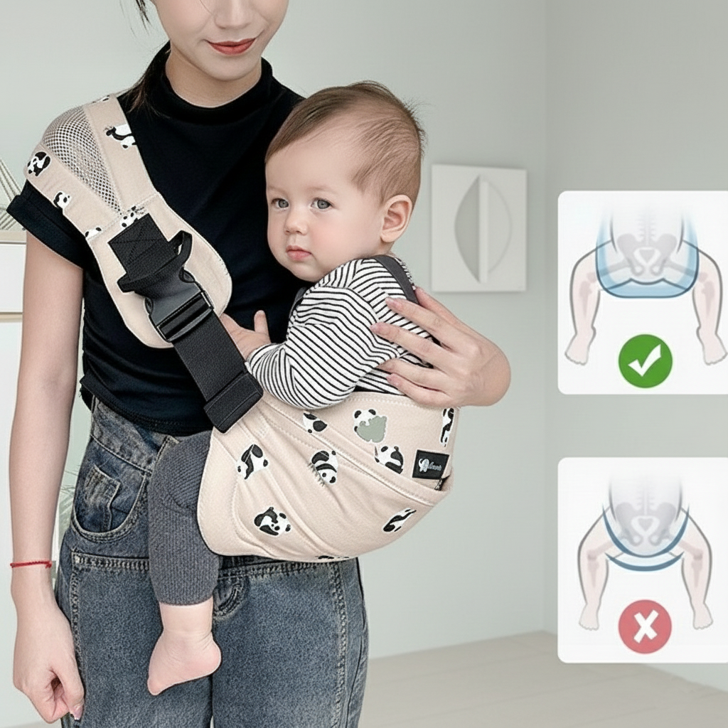 porte bébé physiologique léger avec position assise en M