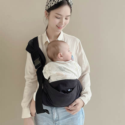 porte bébé physiologique léger et confortable couleur noir uni
