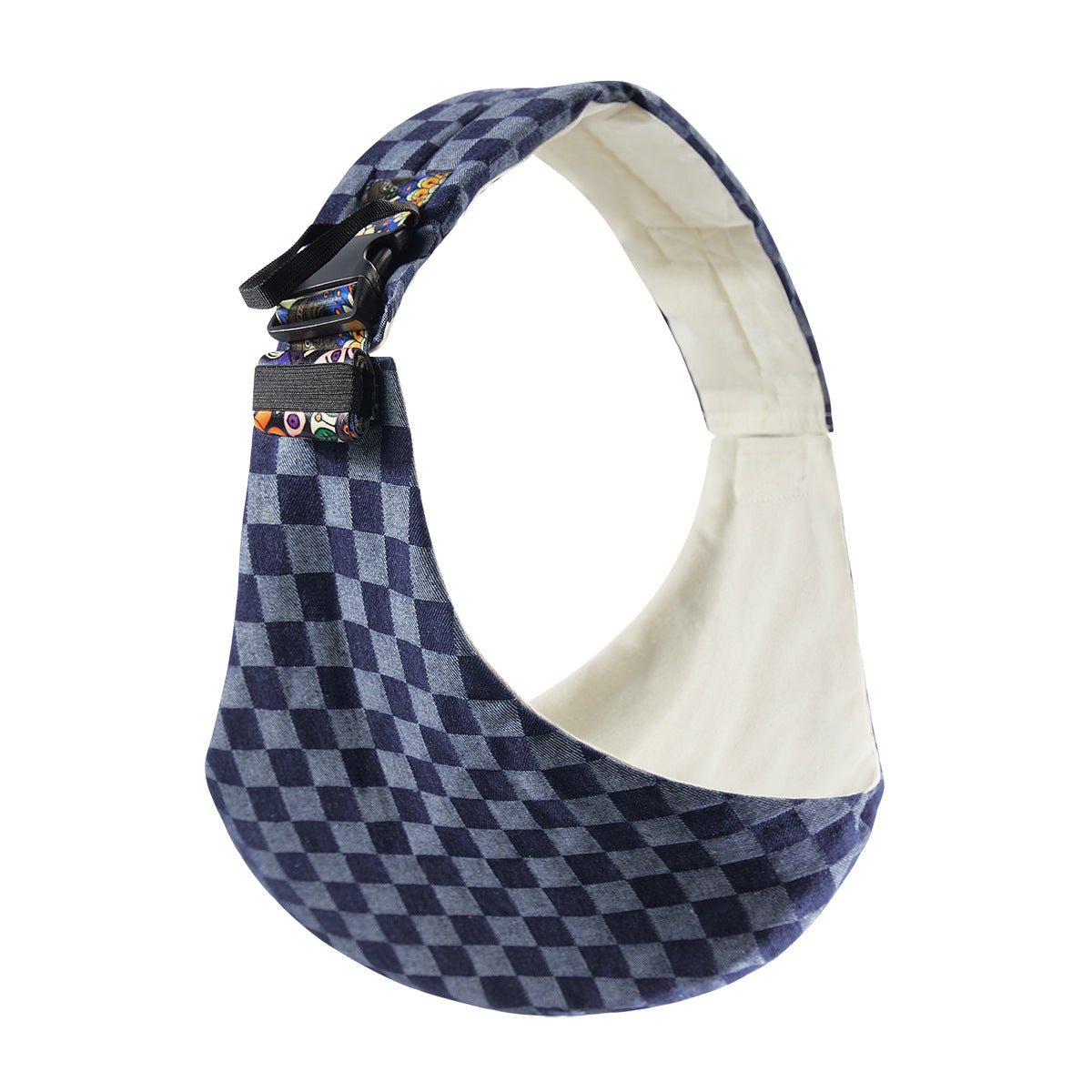 porte bébé physiologique carreaux bleus