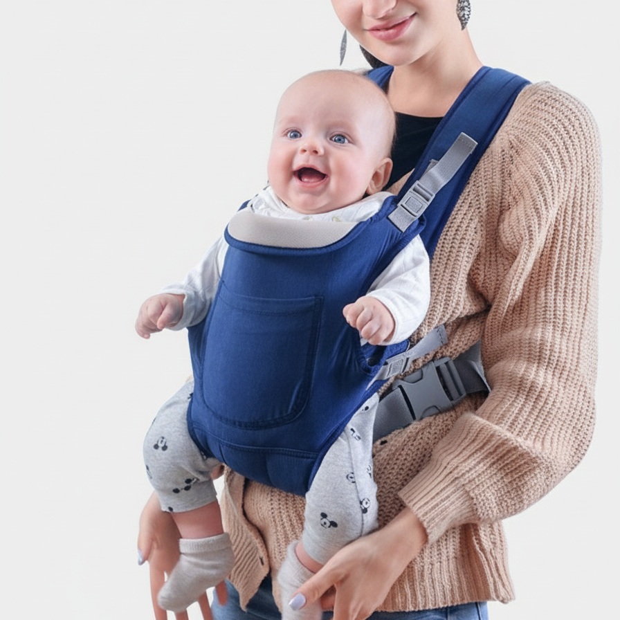 PORTE BEBE 4 Positions illustrant bébé face vers le monde
