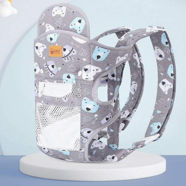 porte bebe respirant confortable motif ours gris