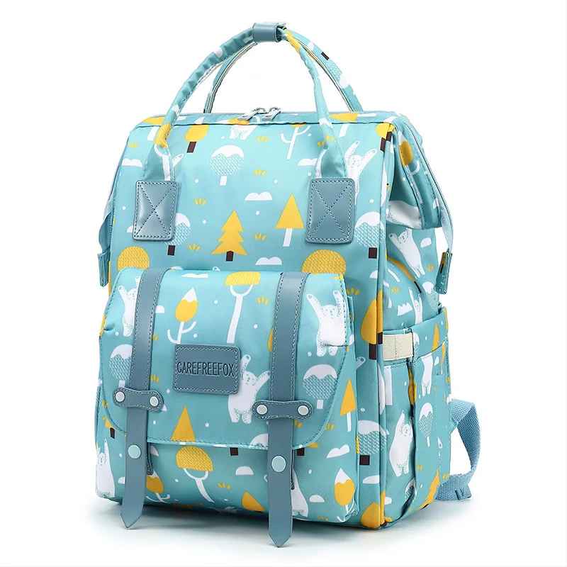 sac à dos à langer bleu modèle oursons