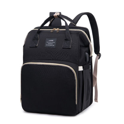 sac à dos à langer avec lit pliable noir