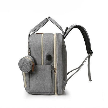 sac à dos à langer vue de côté