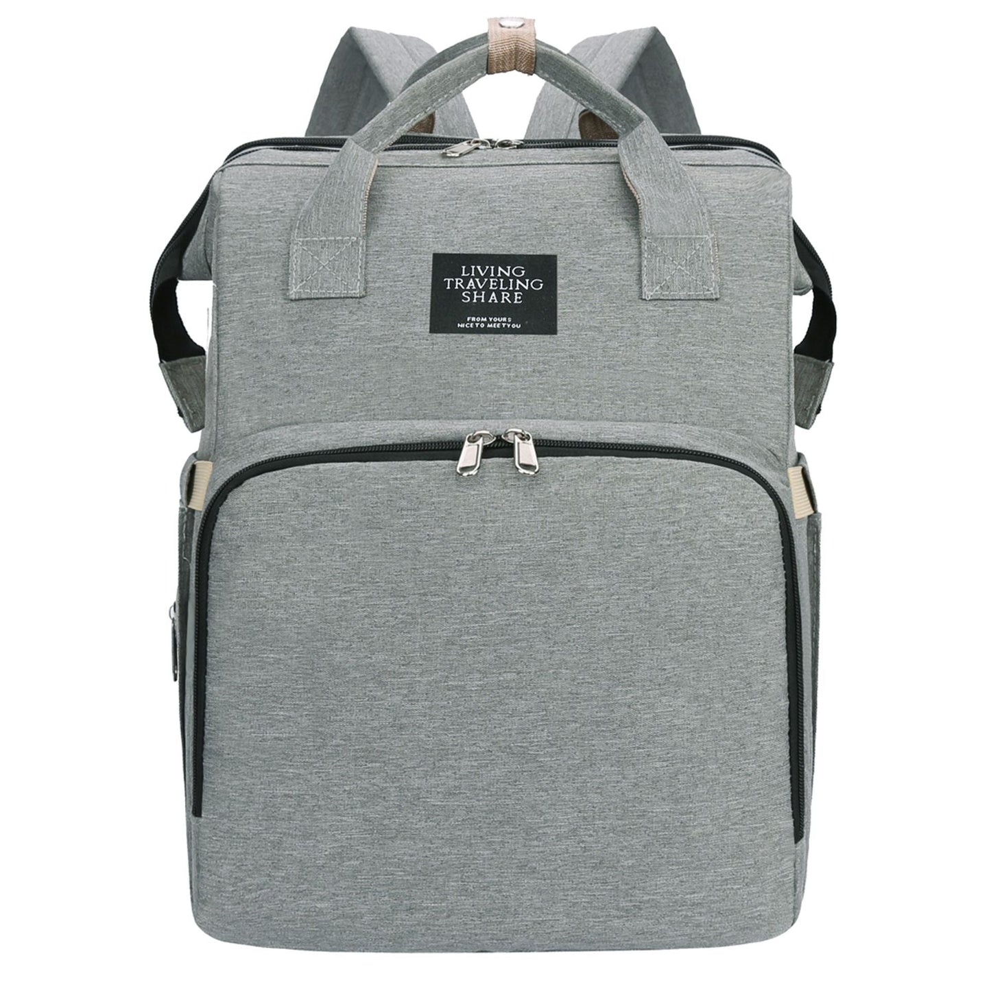 sac à dos à langer gris LivingTravelingShare™
