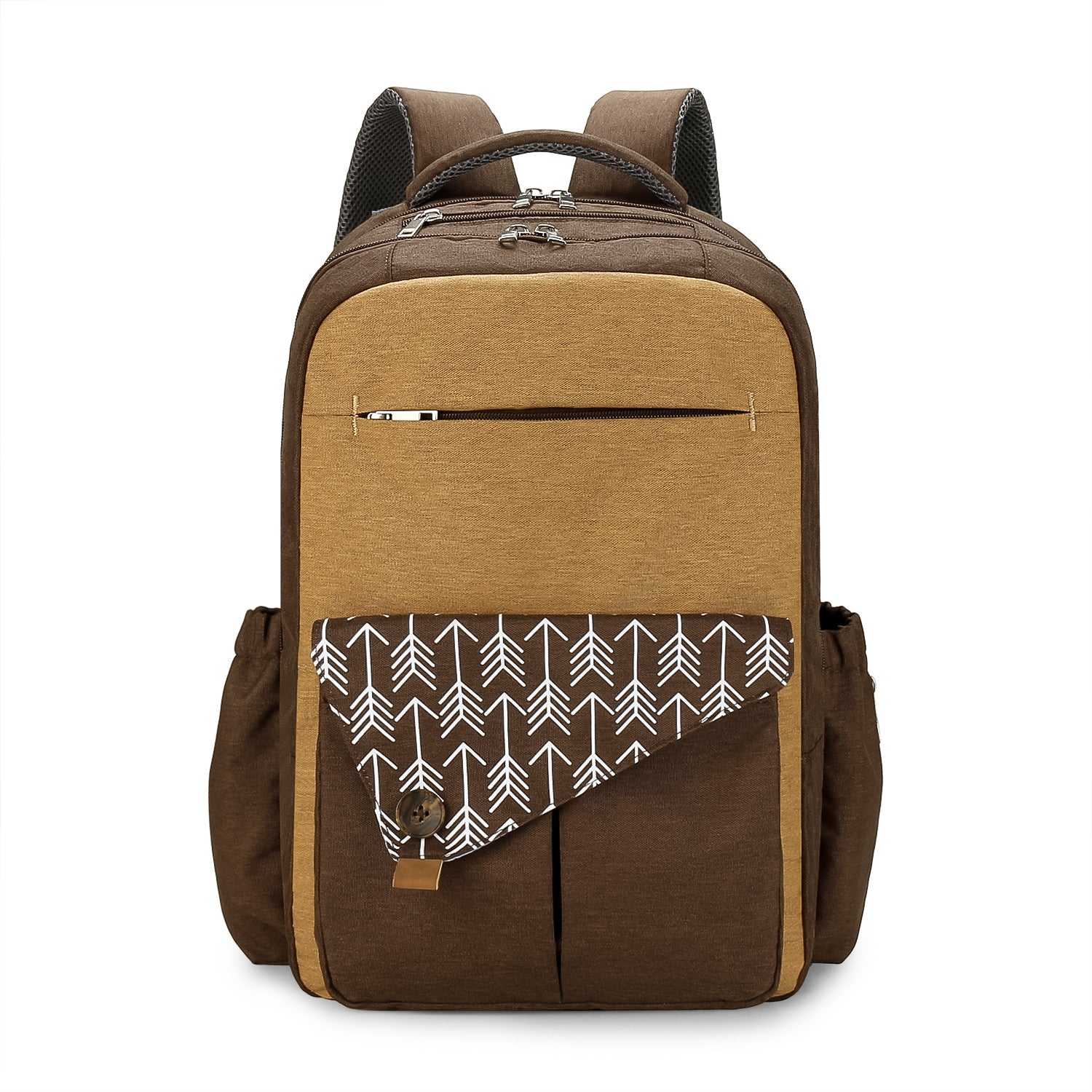 sac a dos a langer motif flèches brun