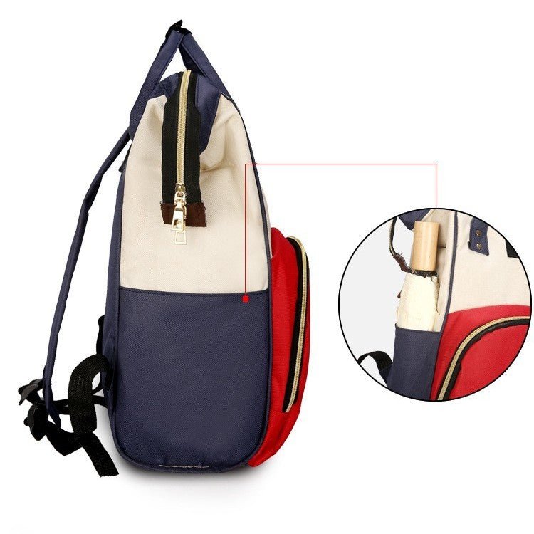 sac à dos à langer avec poche latérale pour parapluie