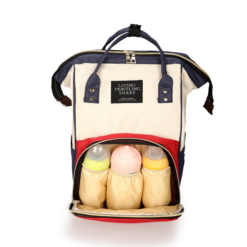 sac à dos à langer couleurs mixtes avec compartiment biberons