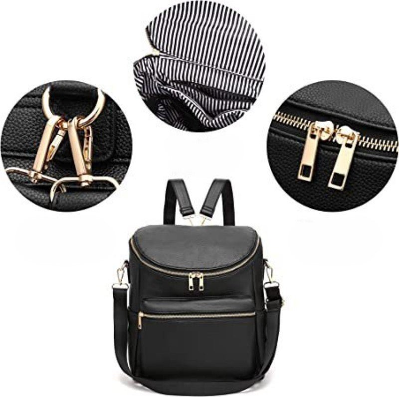 sac a langer cuir synthétique noir fermetures éclair