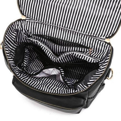 sac a langer cuir synthétique noir vue intérieure vide