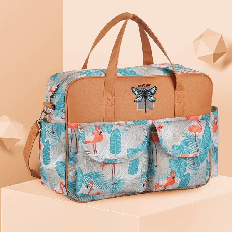 sac à langer motif flamant rose