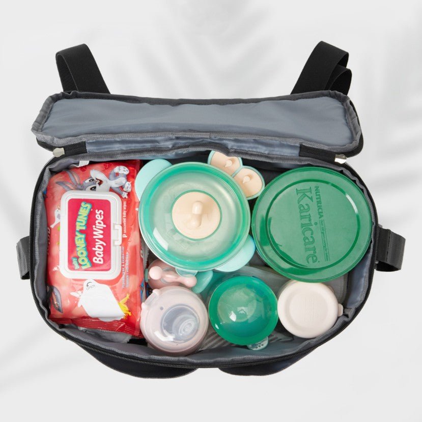 sac à langer ingénieux avec grande ouverture pour accès facile