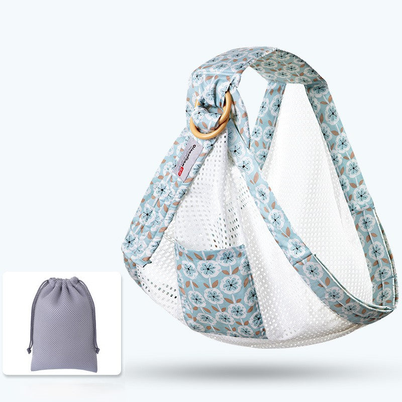 sling bebe mailles respirantes fleurs bleues
