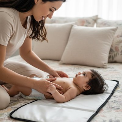 Tapis à langer imperméable nomade confortable pour bébé