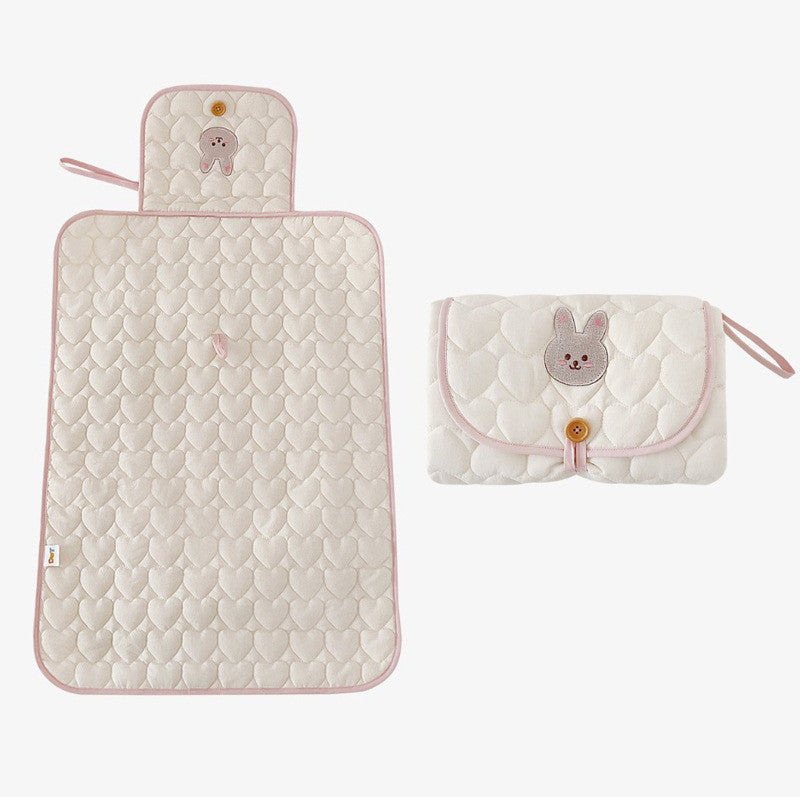 tapis a langer nomade bébé confortable modèle lapin tendresse