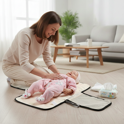 tapis à langer nomade compact et imperméable offrant la simplicité
