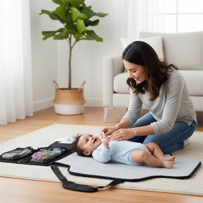 Tapis à langer nomade imperméable polyvalent aux dimensions généreuses